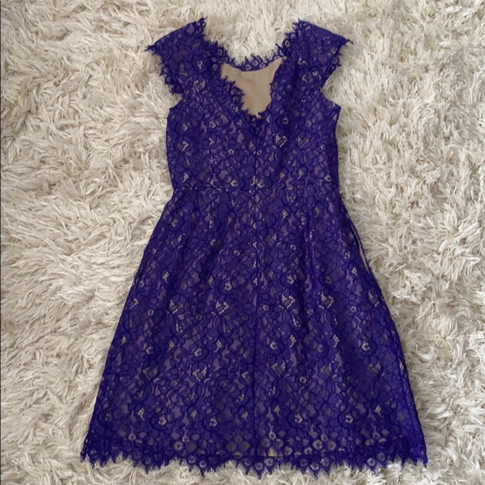 Purple Floral Lace Dress - Picture 7 of 11